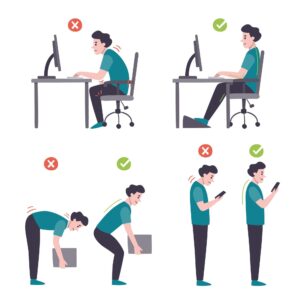 Bad postures as causes of neck pain