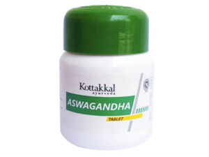 Ashwagandha tablets in a bottle