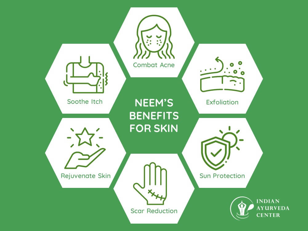 Infographics on Neem's benefits to skin